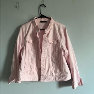 Talbots Light Pink Jean Jacket Petite XL